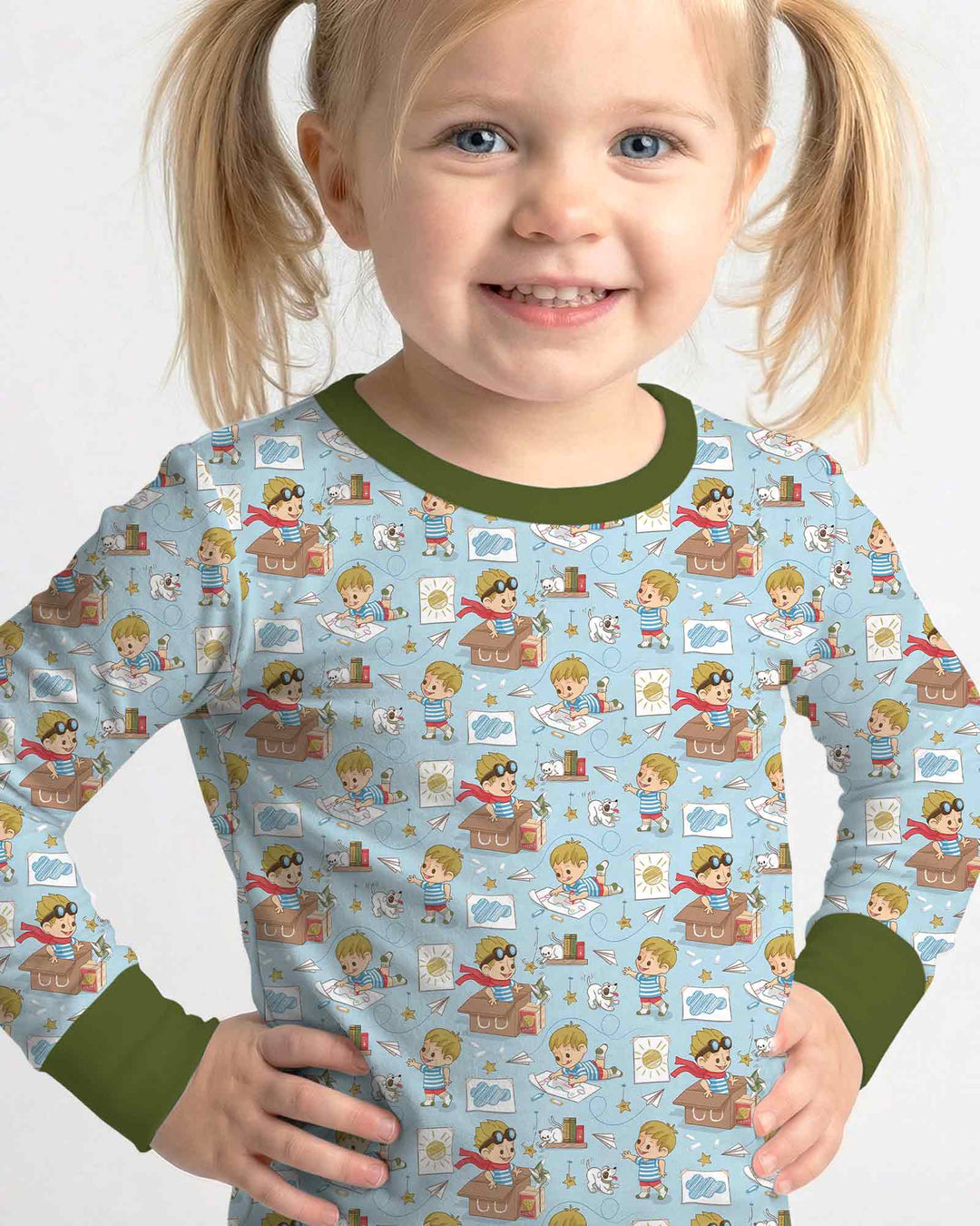 Tiny Explorer Tales Bamboo Two Piece Long Sleeve Pajama Set