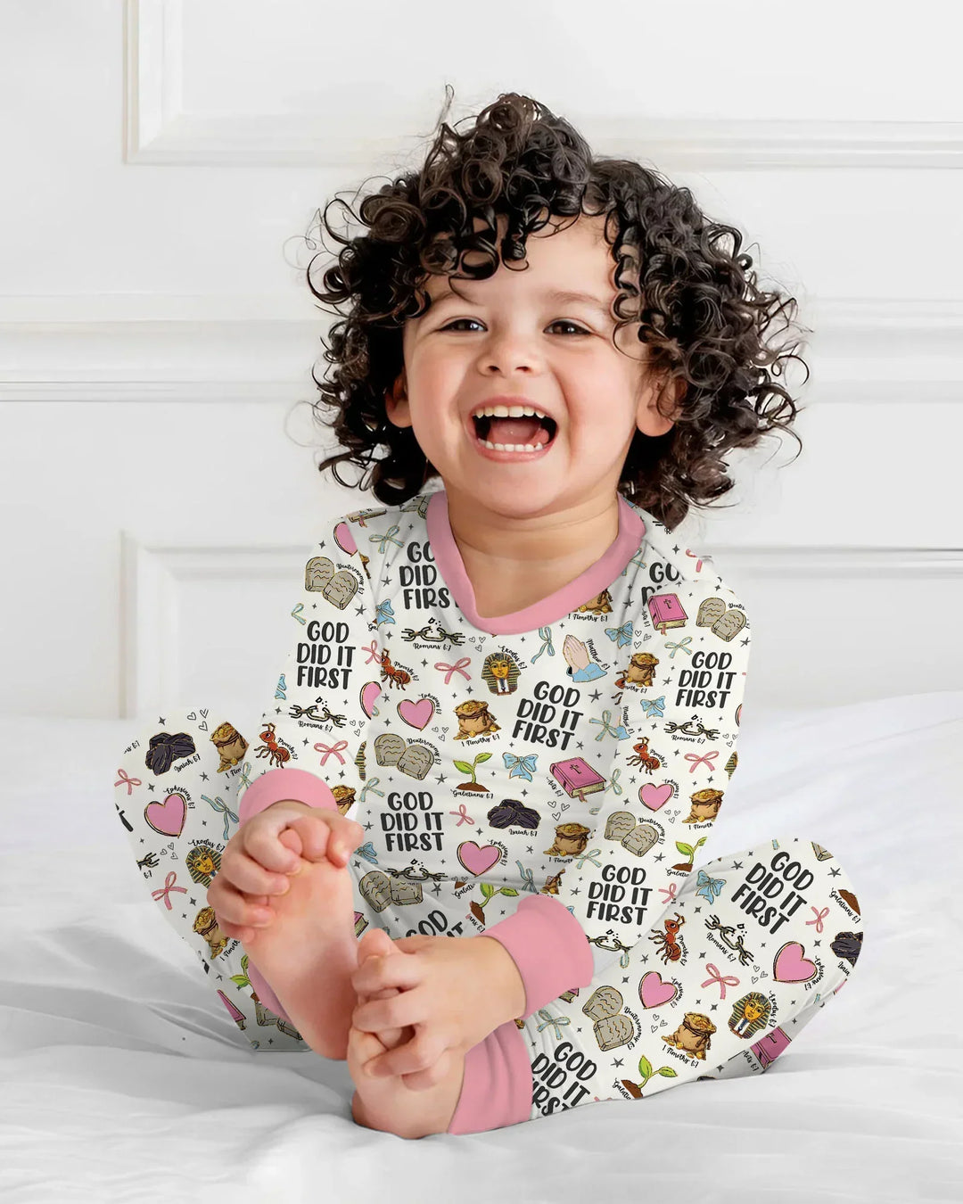 God Did It First Bamboo Two Piece Long Sleeve Pajama Set