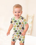 Pysanky Eggs Family Matching Bamboo Two Piece Short Sleeve Shorts Pajama Set