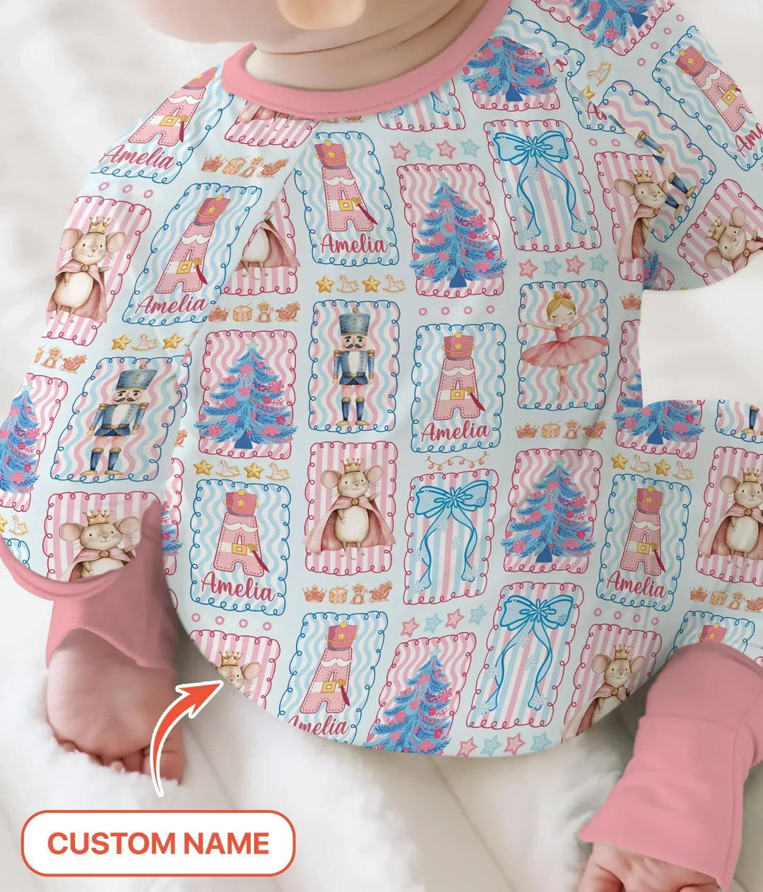 Custom Name Nutcracker Wonderland Bamboo Convertible Zippy