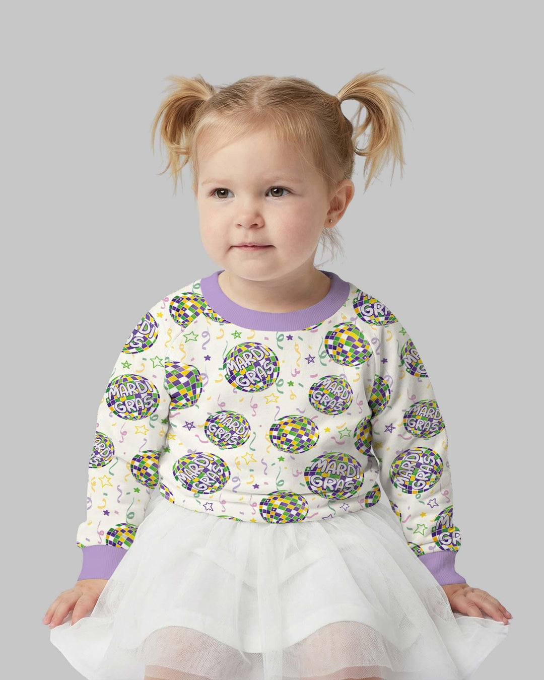 Mardi Gras Disco Ball Bamboo Crewneck Sweatshirt