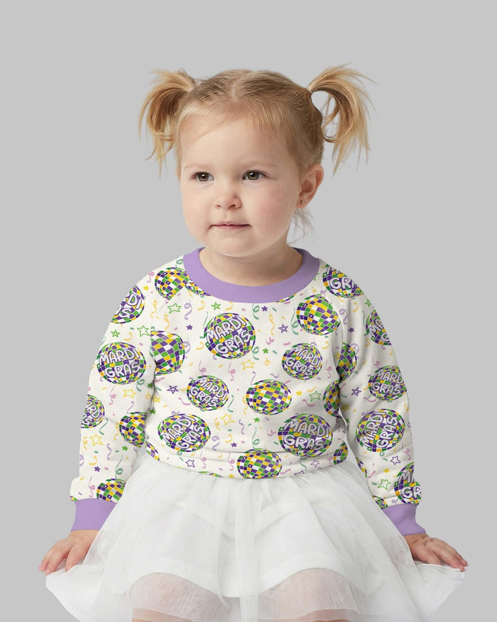 Mardi Gras Disco Ball Bamboo Crewneck Sweatshirt