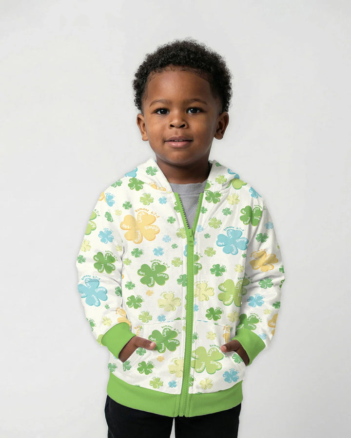 Shamrocks Print St. Patrick's Day Bamboo Zip Hoodie