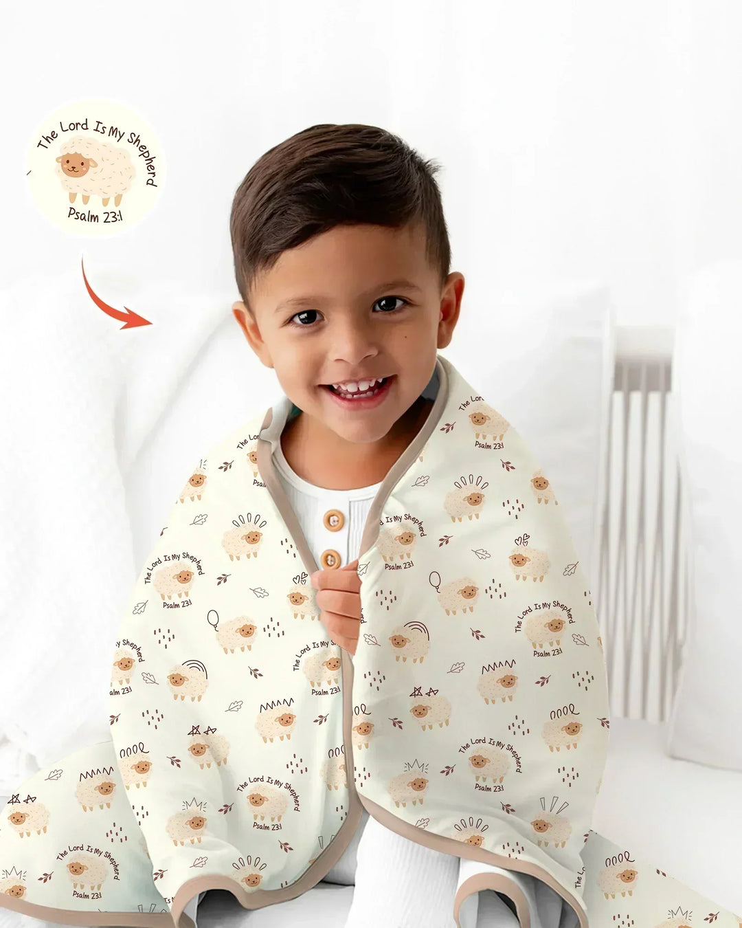 The Lord Is My Shepherd Baby Bamboo Blanket