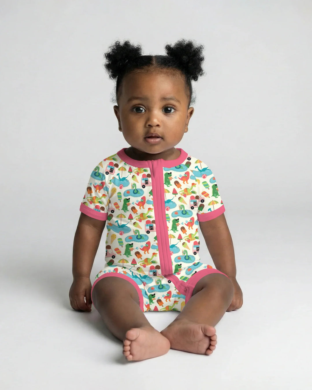 Dino Summer Splash Bamboo Shorty Zippy