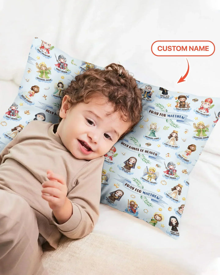 Holy Saints of Heaven Custom Name Bamboo Pillow Case