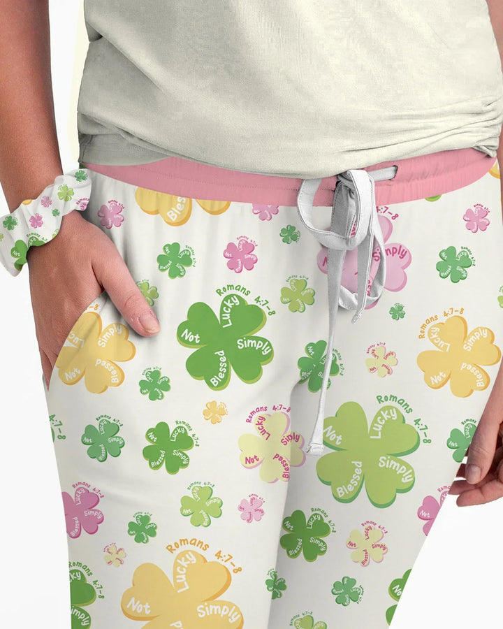 Shamrocks Print St. Patrick's Day Bamboo Women Pajama Set