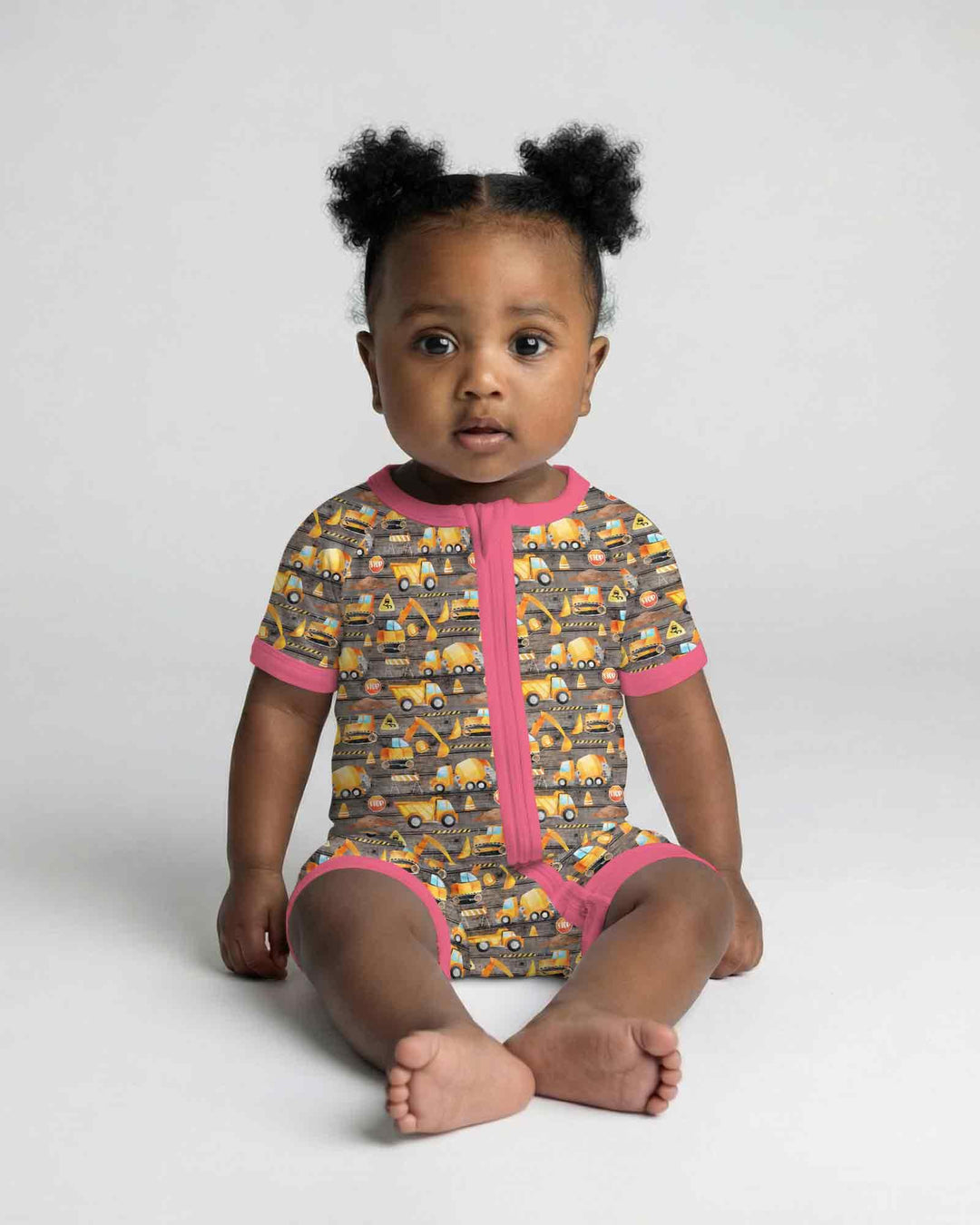 Construction Vehicles Bamboo Shorty Zippy