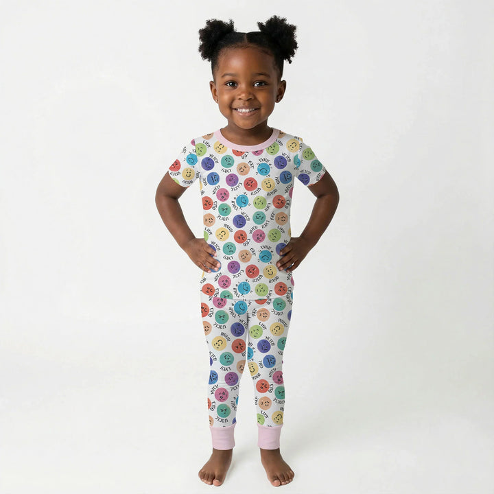 My Emotions Hebrew Bamboo Two Piece Short Sleeve Pajama Set