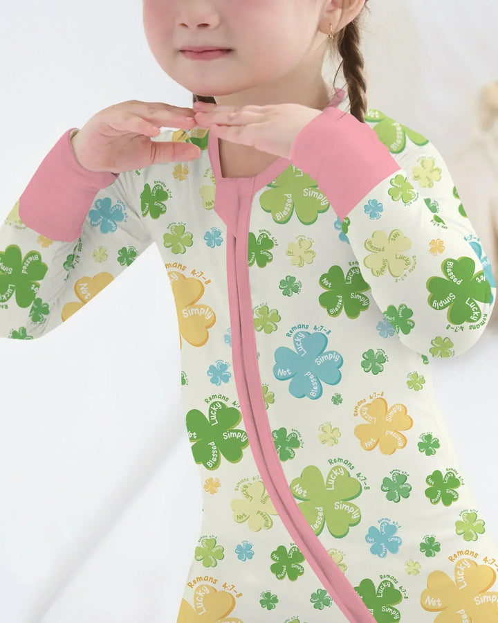Shamrocks Print St. Patrick's Day Bamboo Convertible Zippy