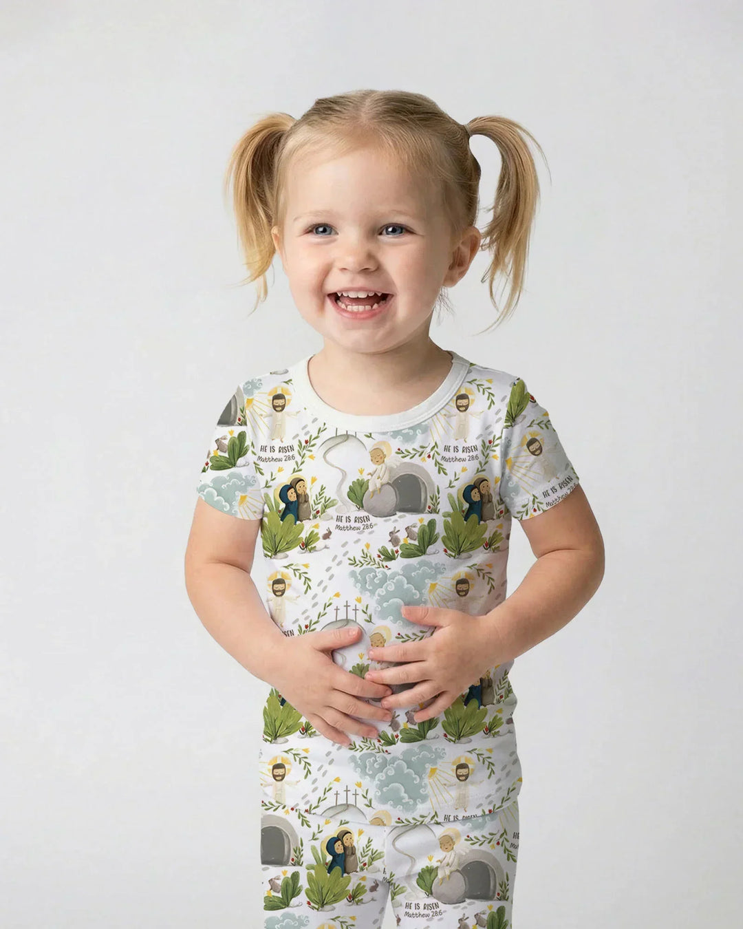 He Is Risen Bamboo Two Piece Short Sleeve Pajama Set