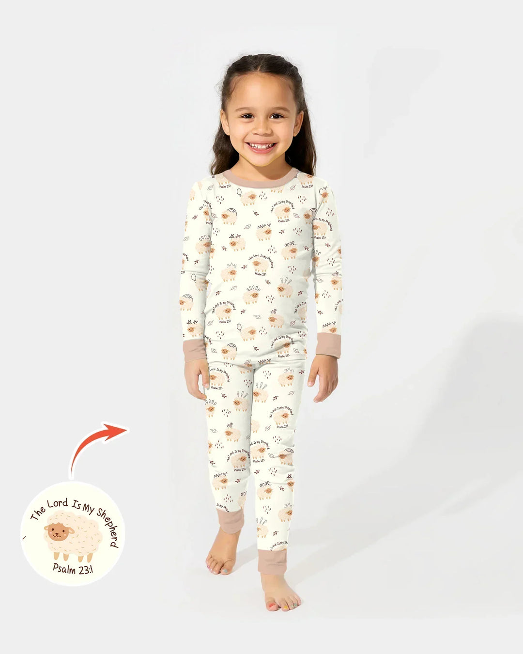 The Lord Is My Shepherd Baby Bamboo Two Piece Long Sleeve Pajama Set