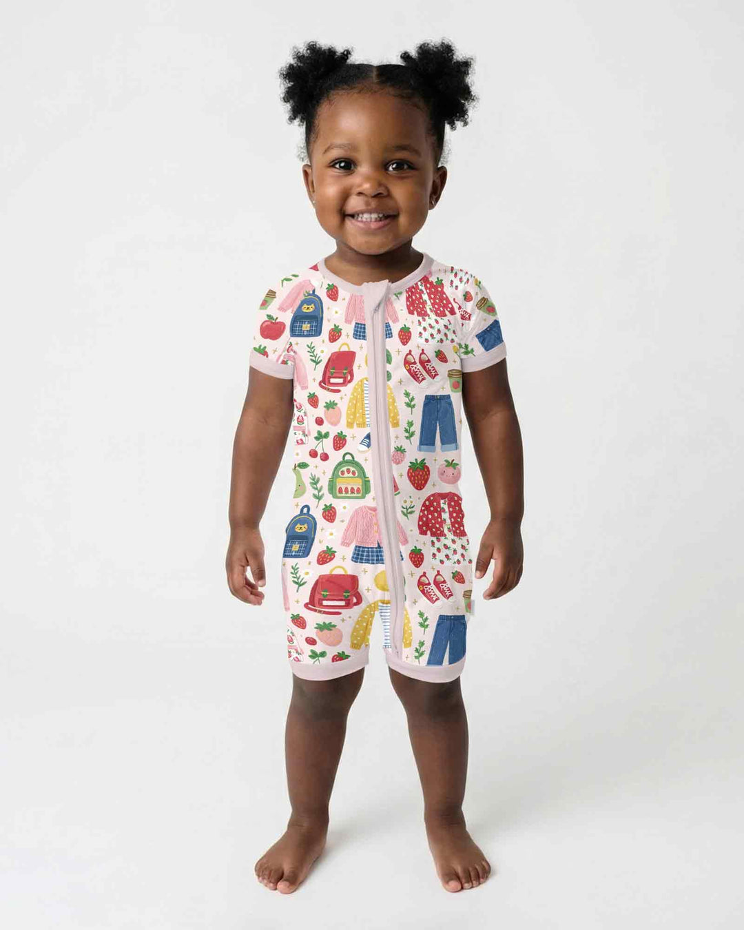 Strawberry School Style Bamboo Shorty Zippy