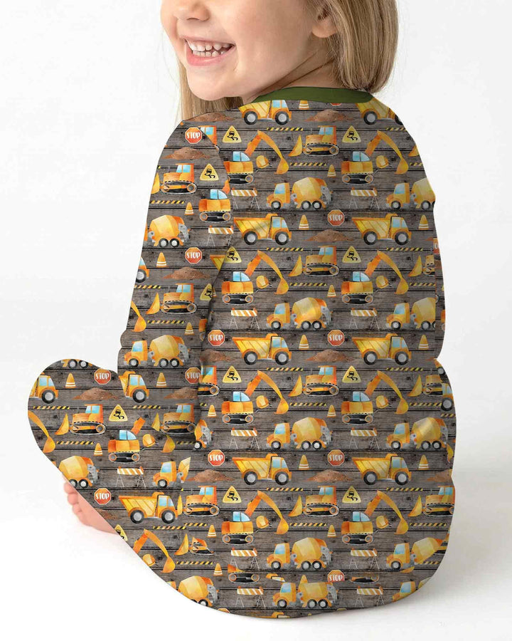 Construction Vehicles Bamboo Two Piece Long Sleeve Pajama Set