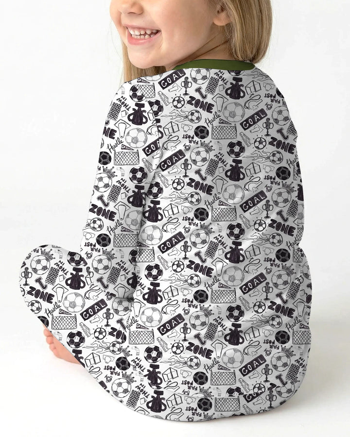 Soccer Doodle Bamboo Two Piece Long Sleeve Pajama Set