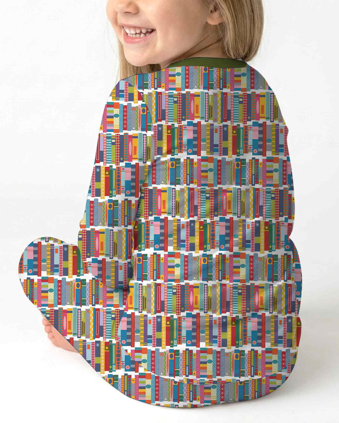 Rainbow Bookshelf Bamboo Two Piece Long Sleeve Pajama Set