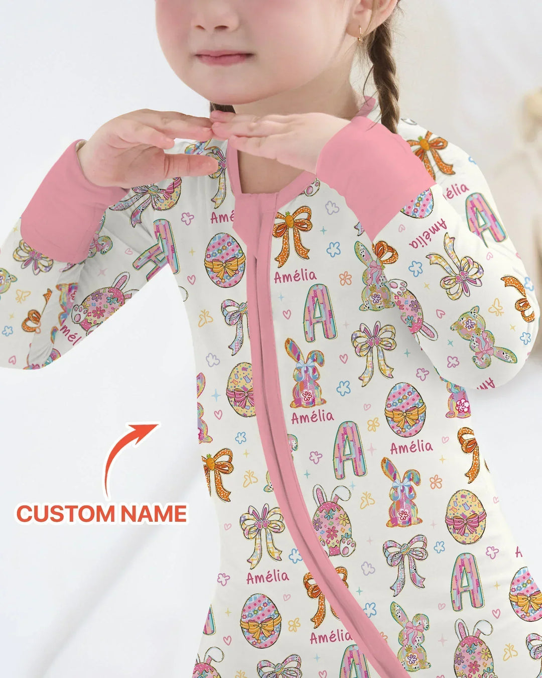 Happy Easter Custom Name Bamboo Convertible Zippy