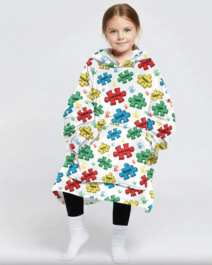 Puzzle You Are Wearable Bamboo Blanket Hoodie