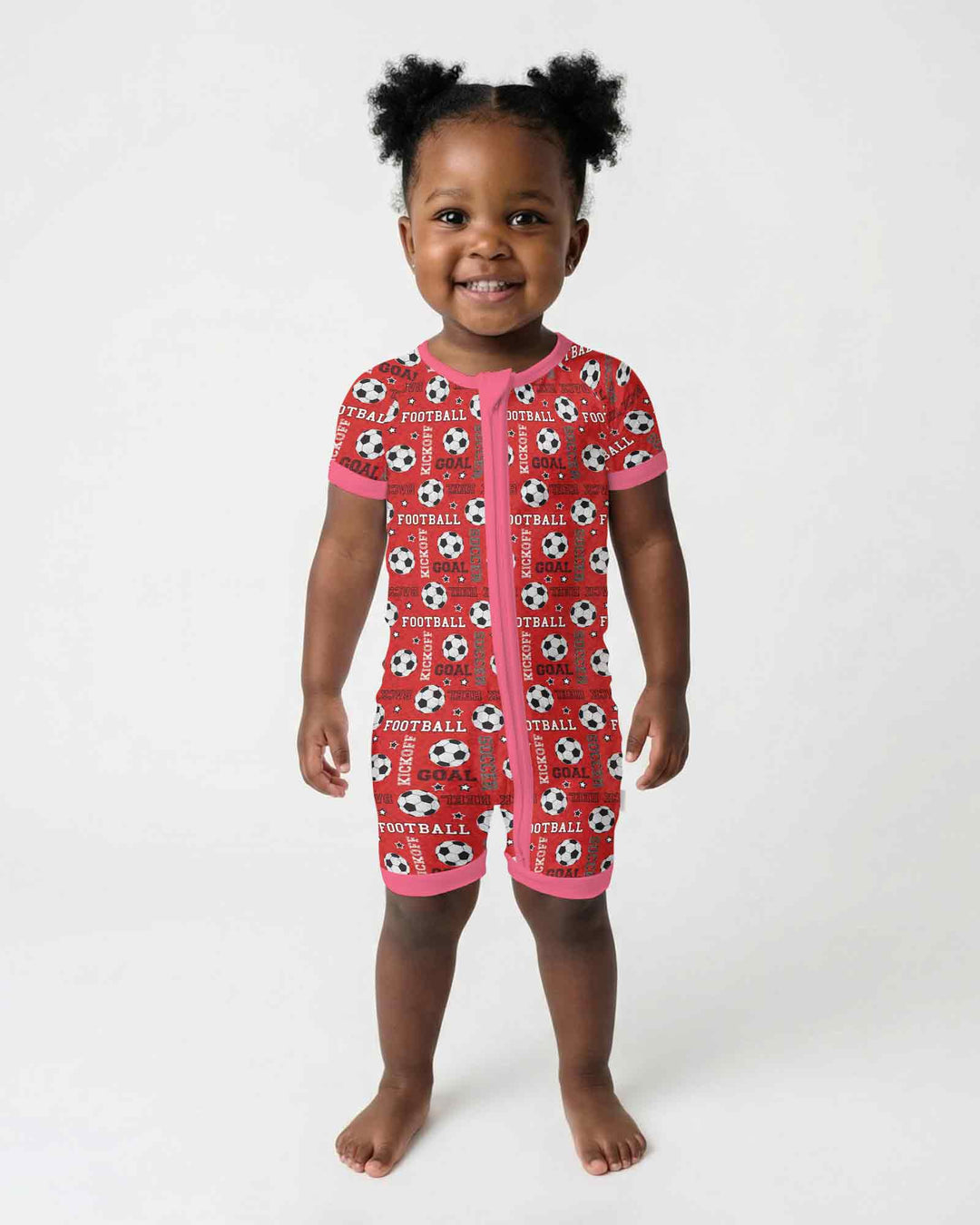 Red Soccer Ball Bamboo Shorty Zippy