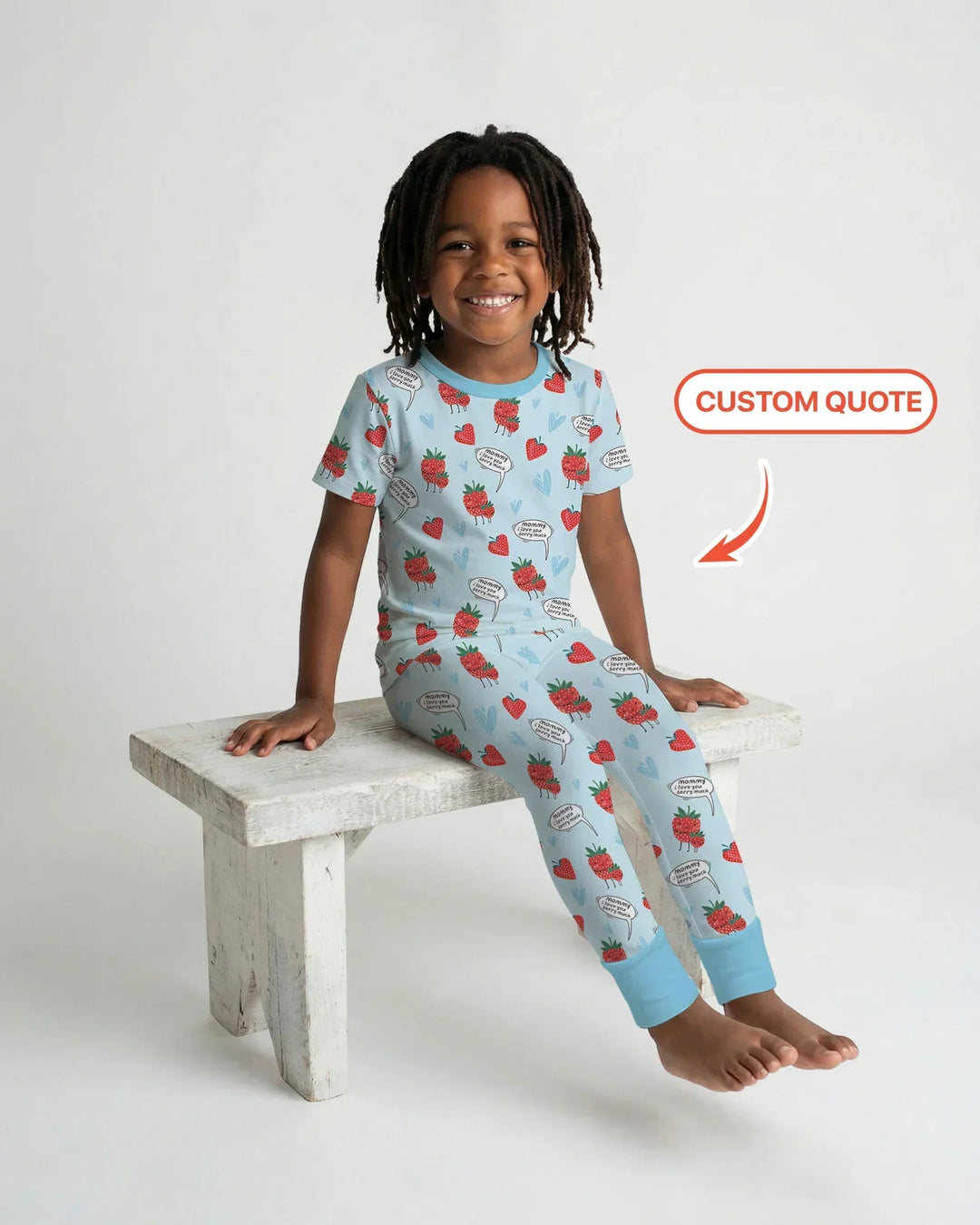 I love you berry much Bamboo Two Piece Short Sleeve Pajama Set