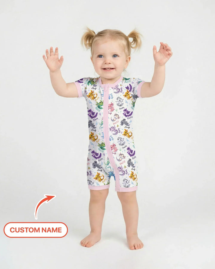 I Love You Axolotl Custom Name Bamboo Shorty Zippy