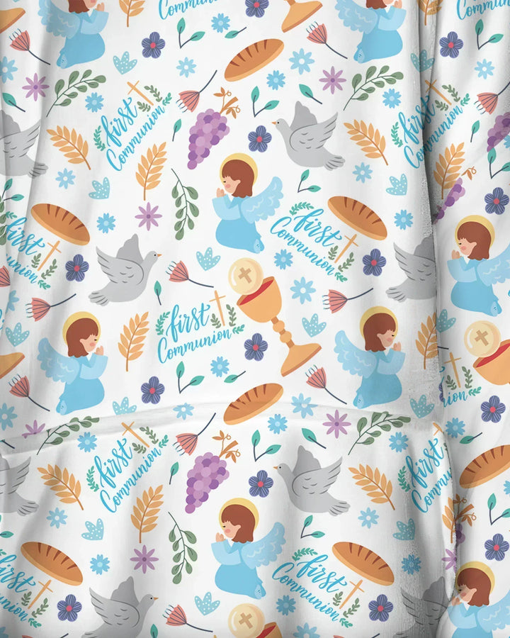 First Communion Wearable Bamboo Blanket Hoodie