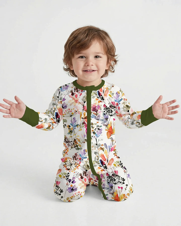 Wildflower Watercolor Garden Bamboo Convertible Zippy