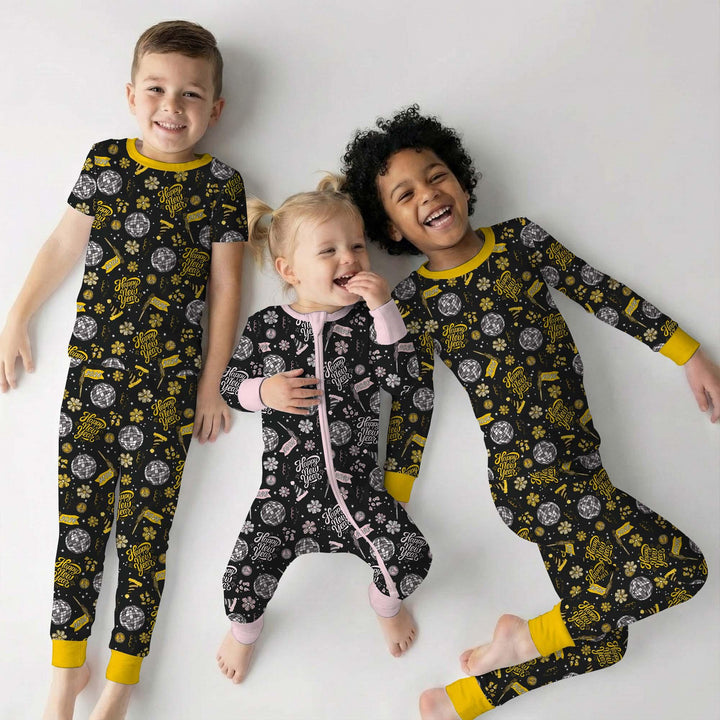 Disco New Years Eve Bamboo Two Piece Long Sleeve Pajama Set