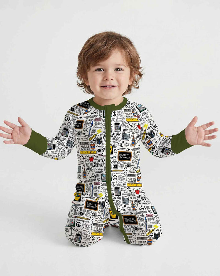 School Days Doodles Bamboo Convertible Zippy