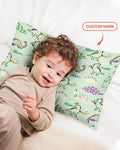 Custom Name Mardi Gras Saurus Bamboo Pillow Case