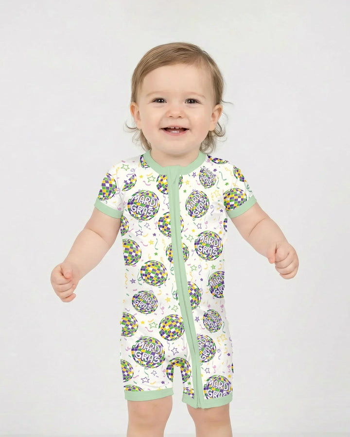 Mardi Gras Disco Ball Bamboo Shorty Zippy