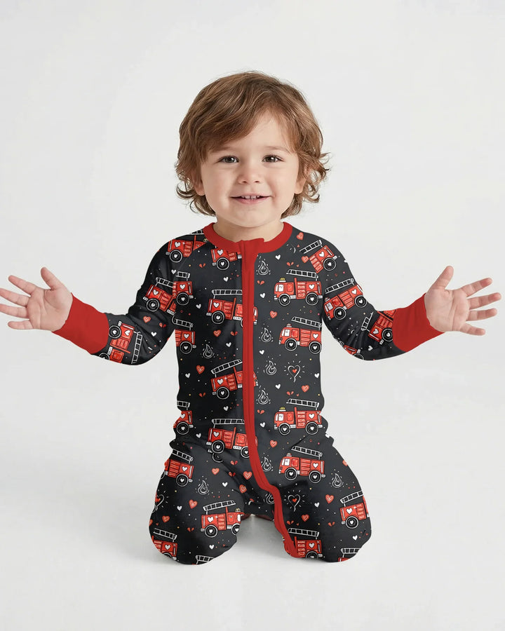 Valentine Fire Trucks Bamboo Convertible Zippy