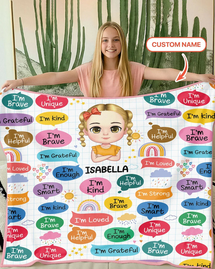 Personalized I'm Kind I'm Brave Bamboo Blanket