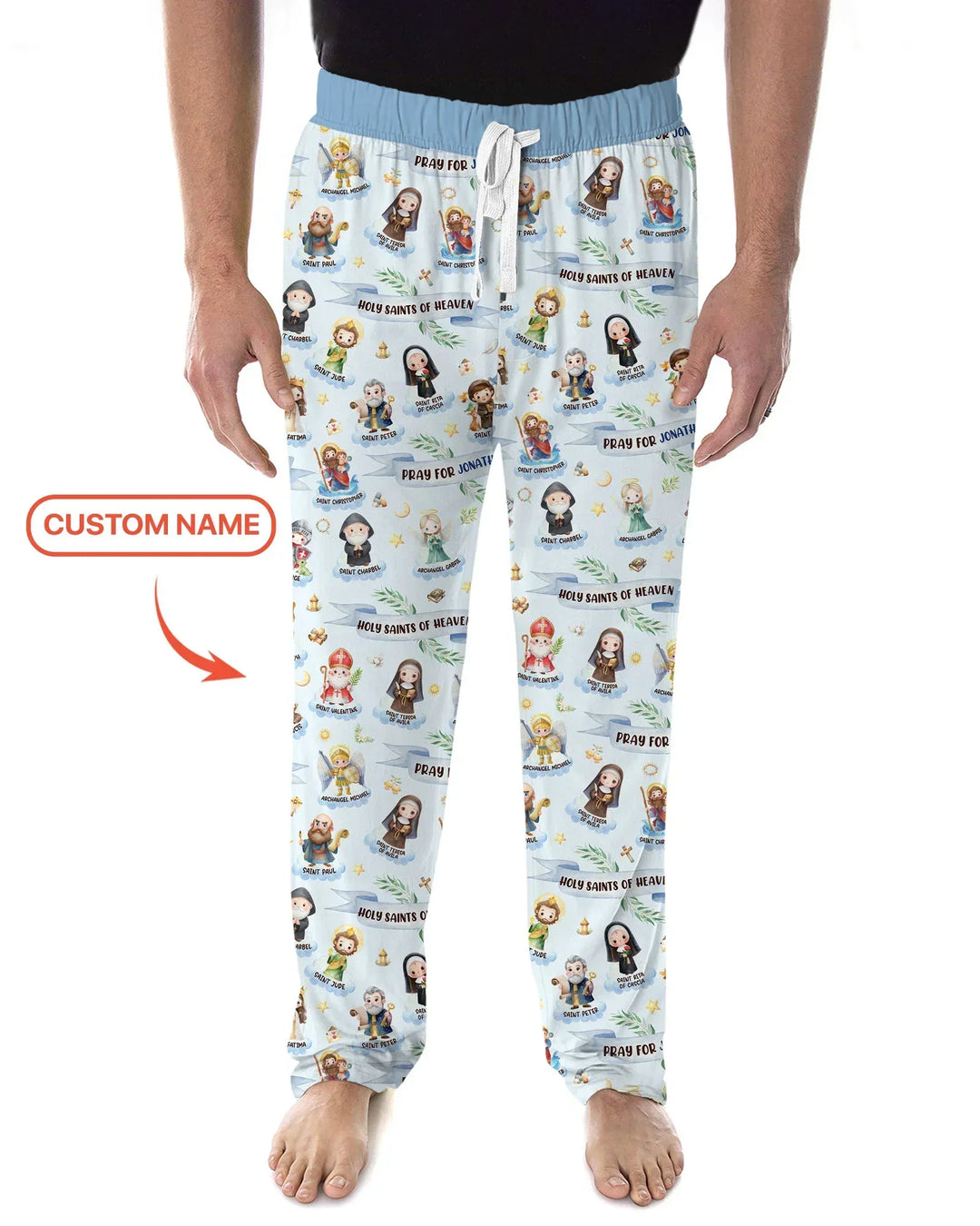Holy Saints of Heaven Custom Name Bamboo Men's Pajama Set