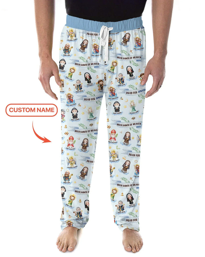 Holy Saints of Heaven Custom Name Bamboo Men's Pajama Set