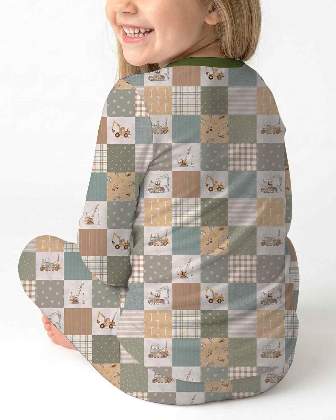 Construction Trucks Bamboo Two Piece Long Sleeve Pajama Set