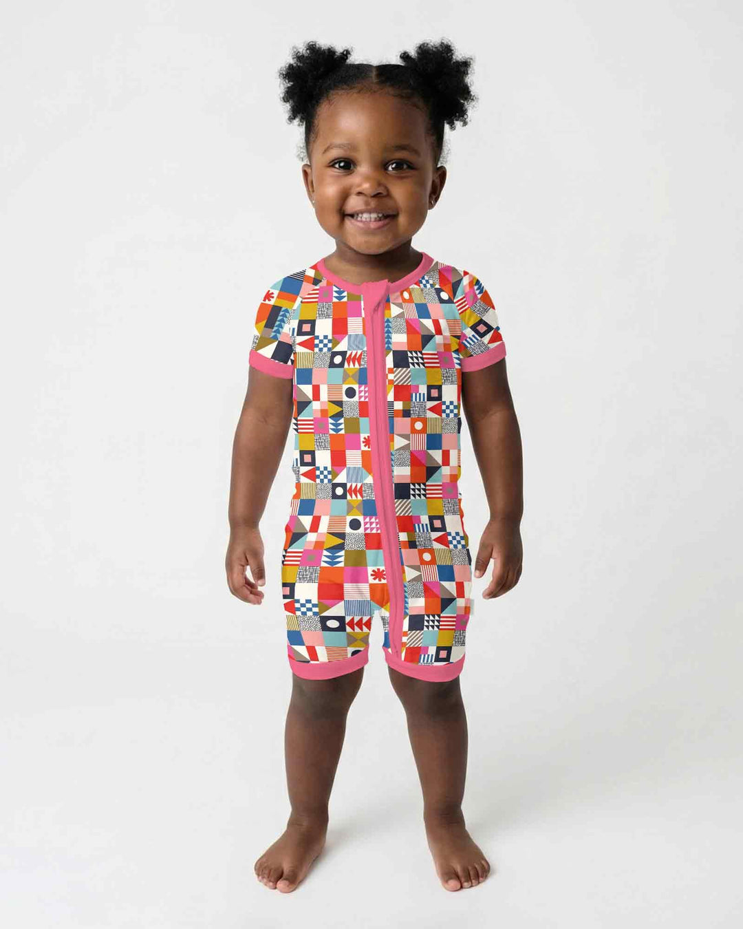 Playful Shapes Bamboo Shorty Zippy