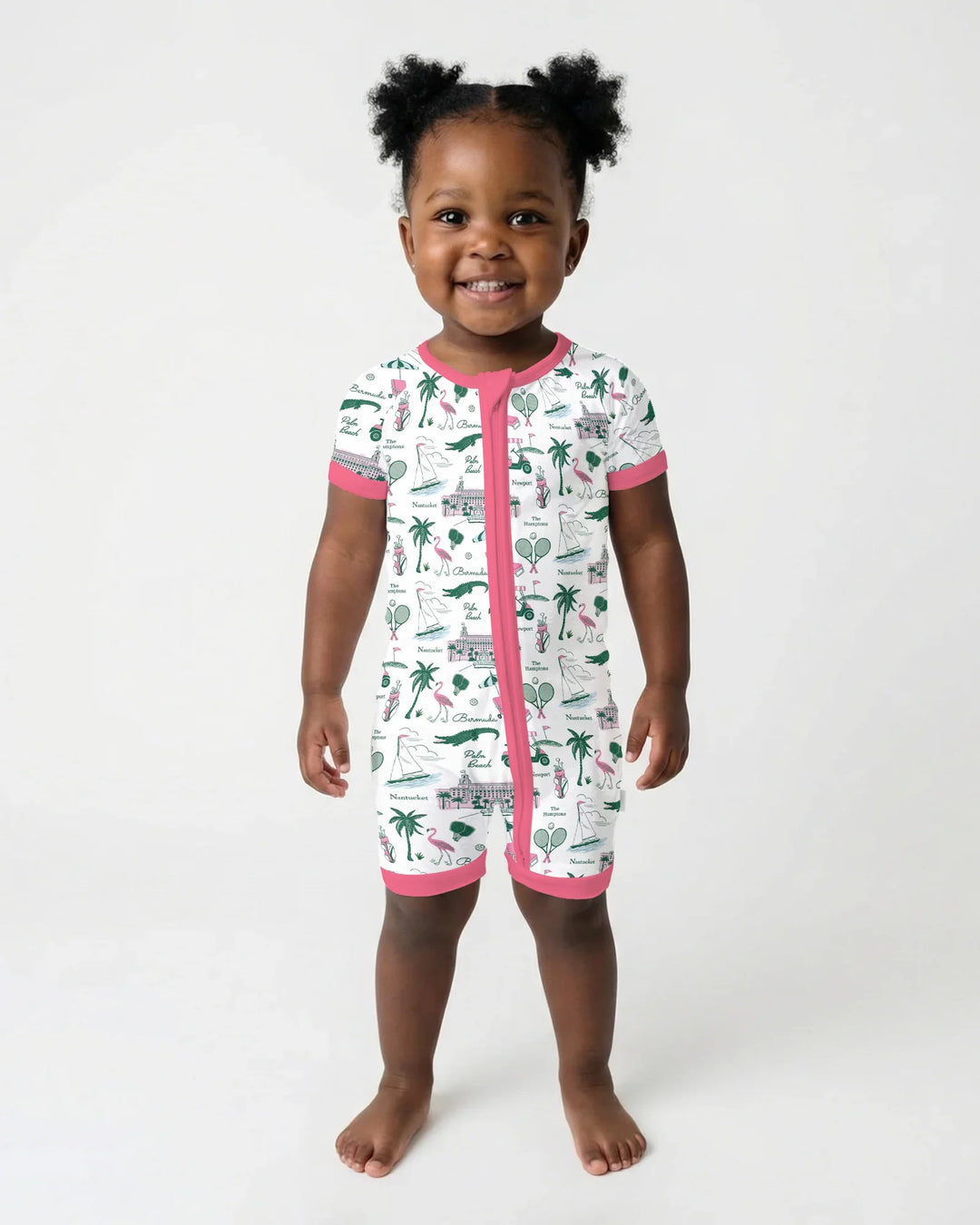 Preppy Palm Getaway Bamboo Shorty Zippy