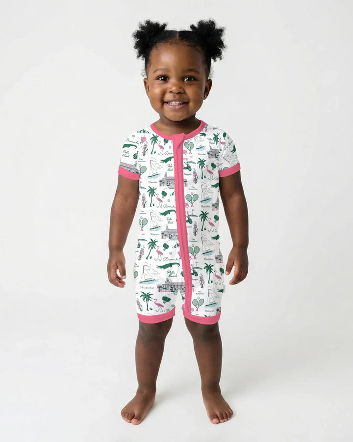 Preppy Palm Getaway Bamboo Shorty Zippy