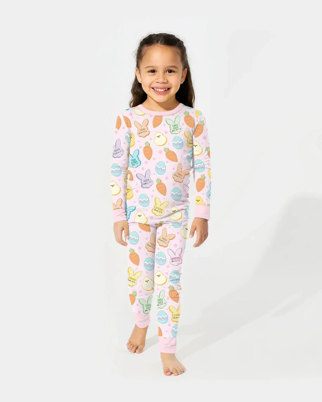 Easter Christian Bunny Bamboo Two Piece Long Sleeve Pajama Set
