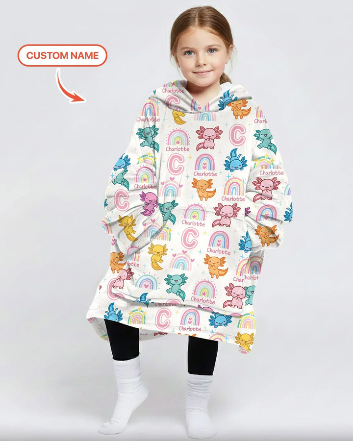 Axololt Custom Name Bamboo Blanket Hoodie