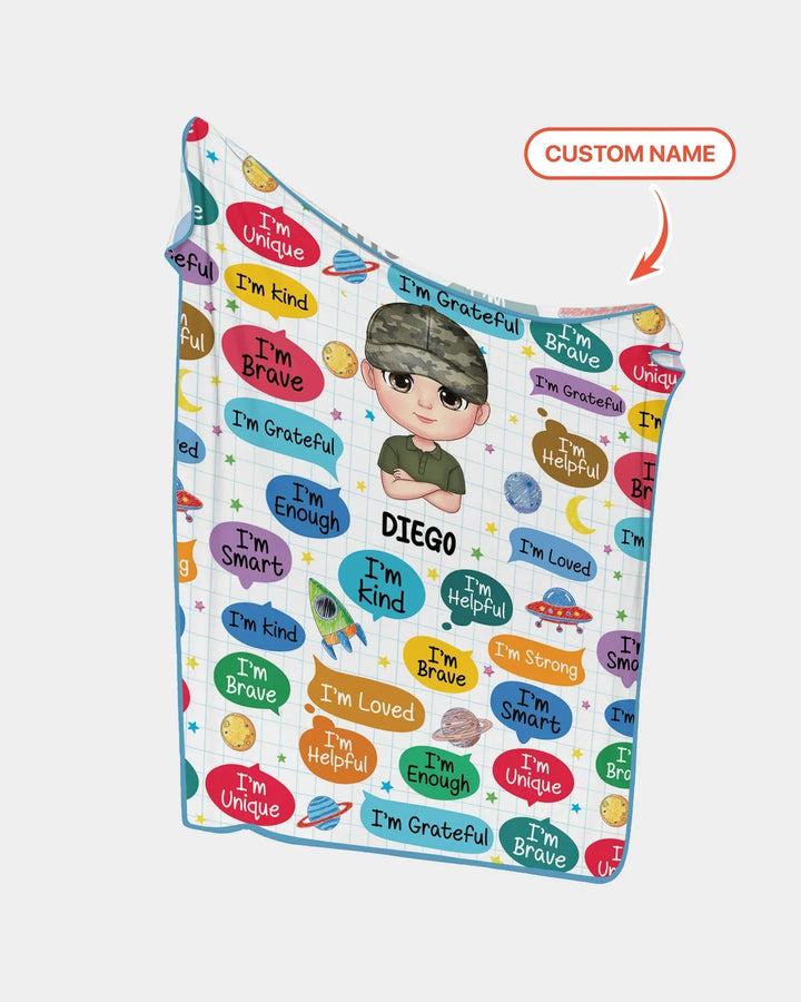 Personalized I'm Kind I'm Brave Bamboo Blanket