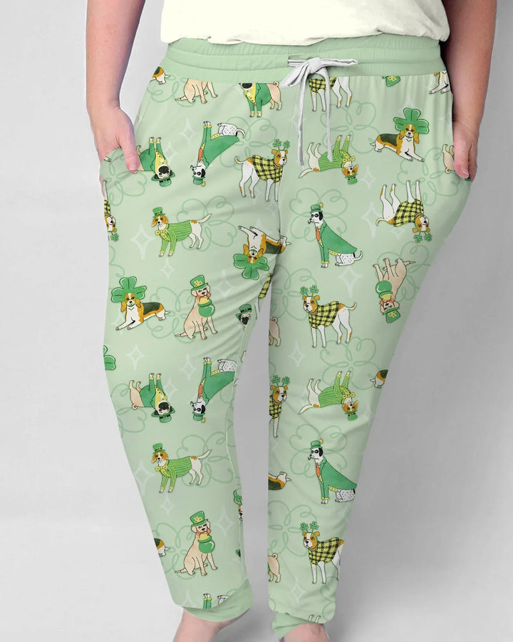 St. Patrick's Day Puppies Bamboo Women Pajama Set