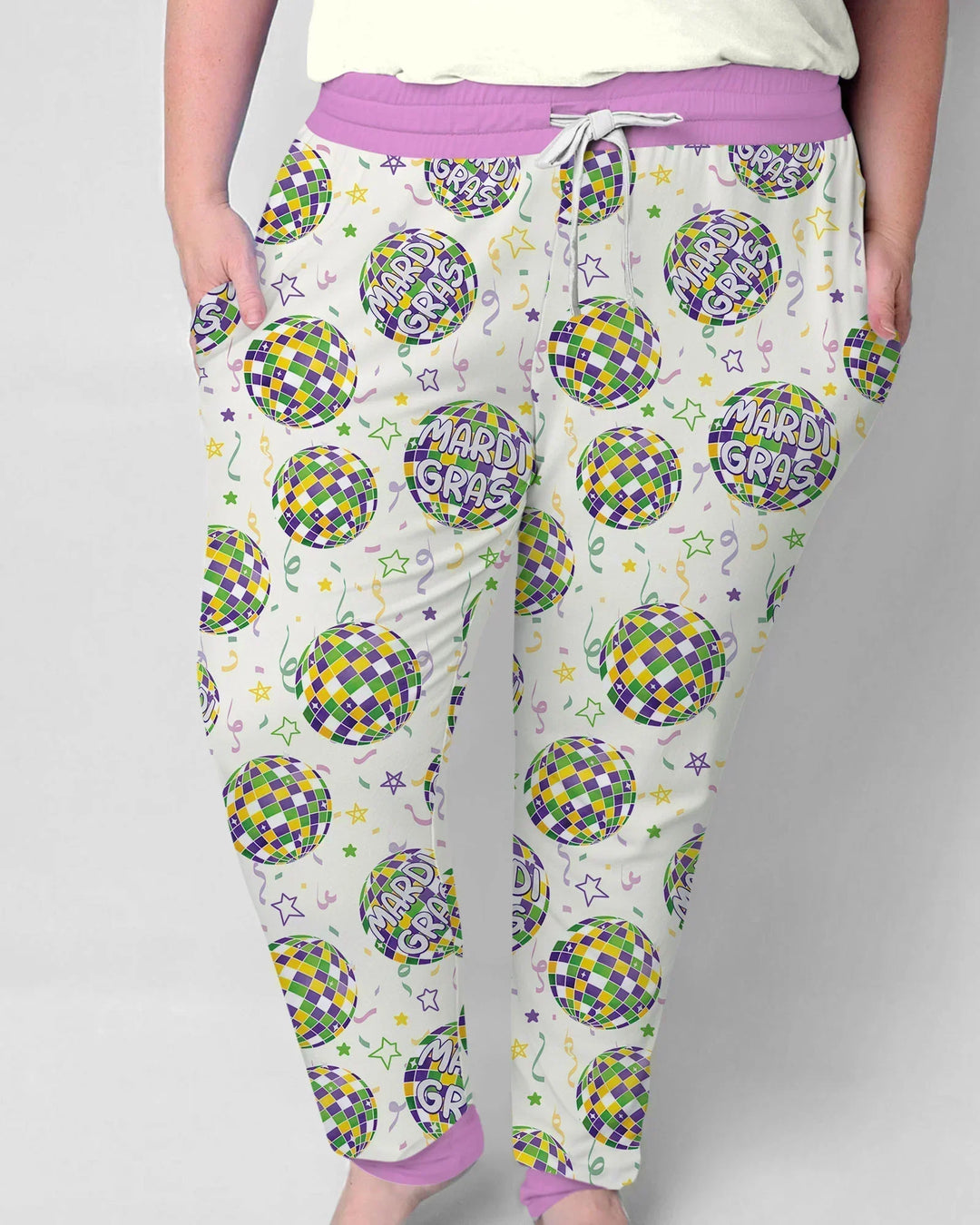 Mardi Gras Disco Ball Bamboo Women Pajama Set