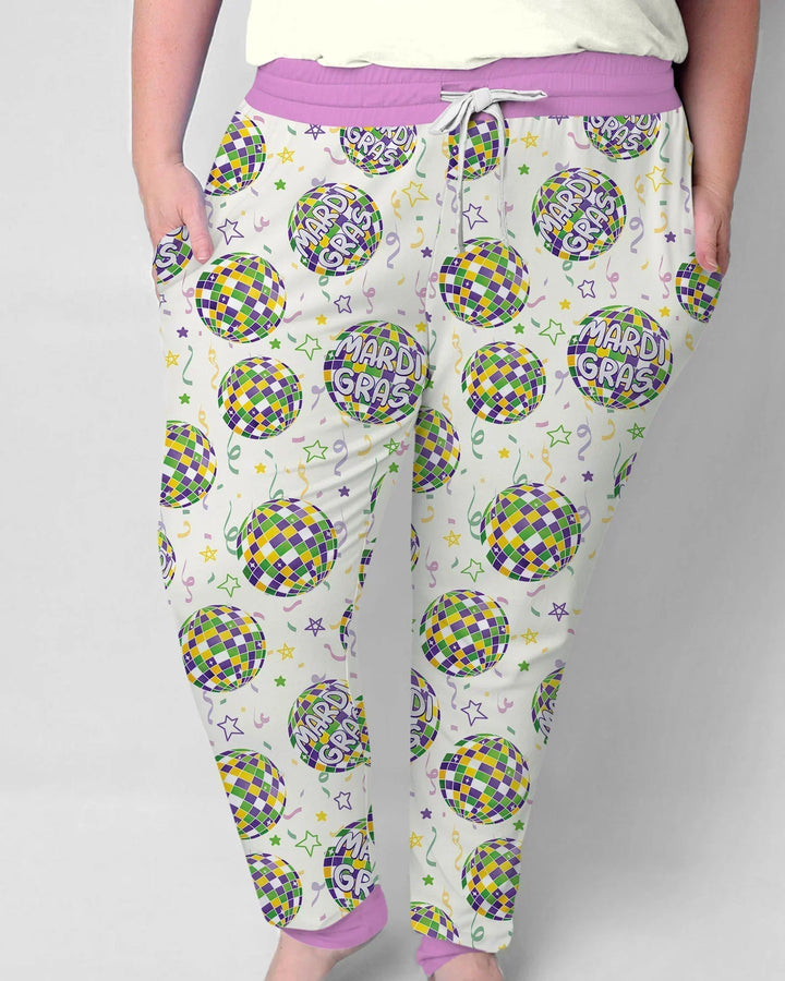 Mardi Gras Disco Ball Bamboo Women Pajama Set