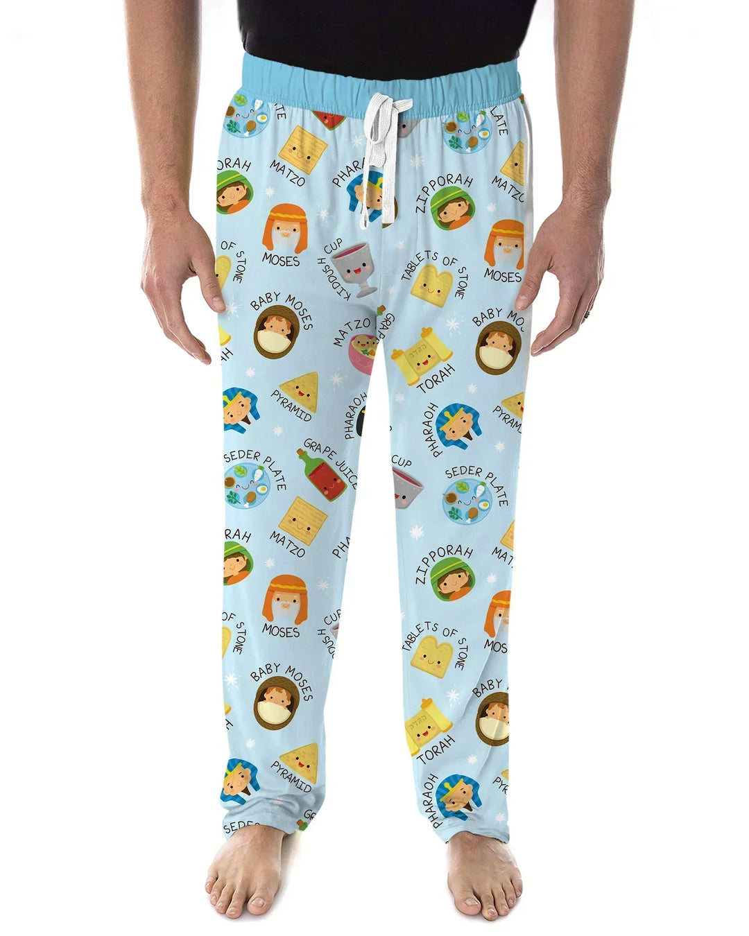 Cute Passover Characters Bamboo Men's Pajama Set