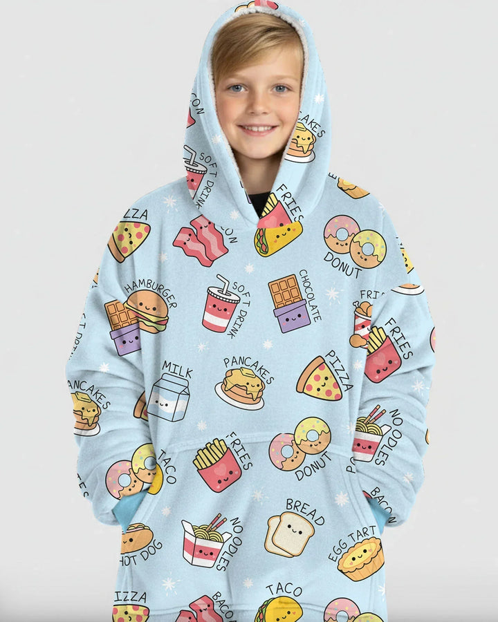 Kawaii Yummy Food Wearable Bamboo Blanket Hoodie