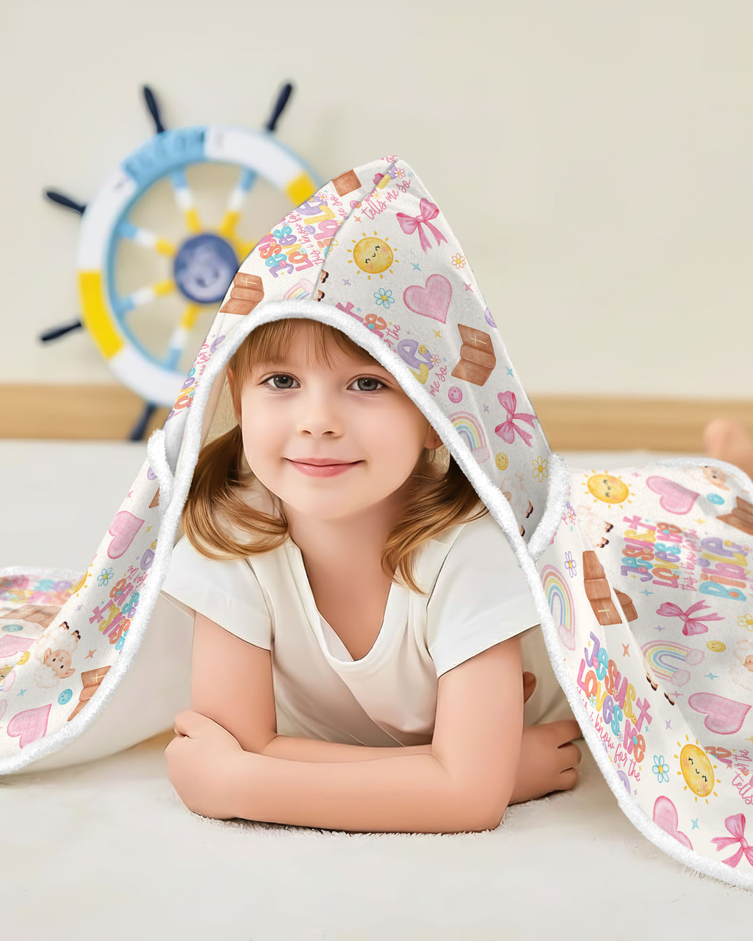 Jesus Loves Me This I Know Bamboo Wearable Hooded Blanket
