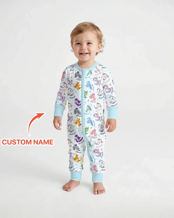 I Love You Axolotl Custom Name Bamboo Convertible Zippy
