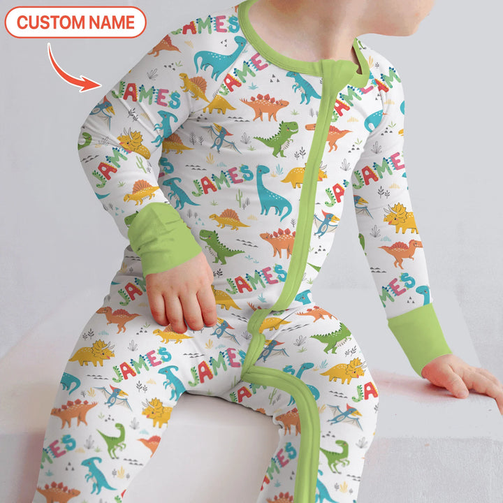 Dino Adventure Custom Name Bamboo Convertible Zippy